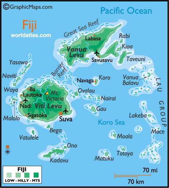 Map of Fiji