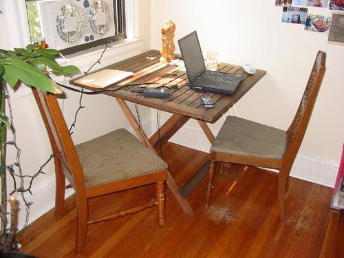 Folding Table and Four Kitchen Chairs